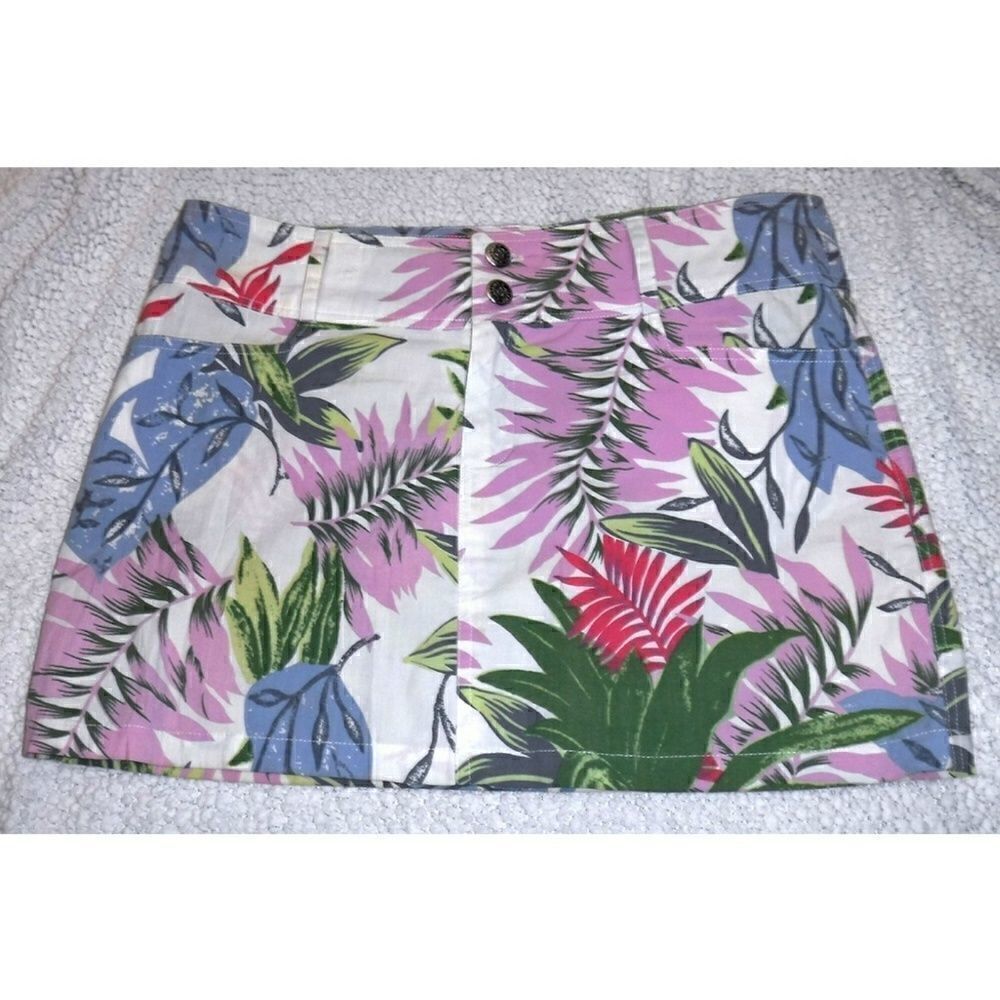 Paradise Island blue/pink floral miniskirt
